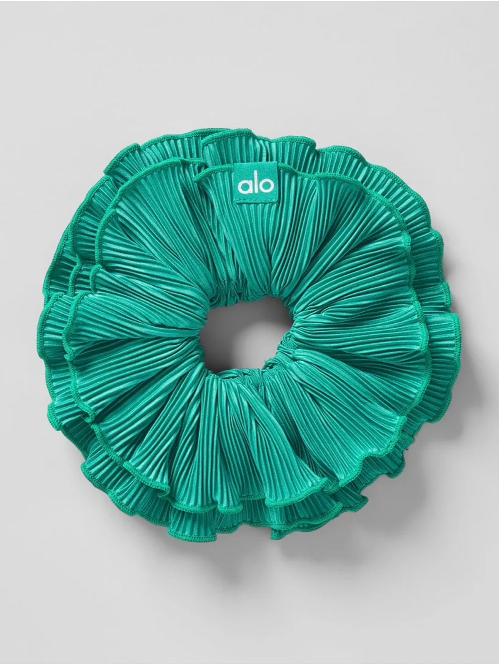 Alo Micro Plisse Oversize Scrunchie - Spruce Green
